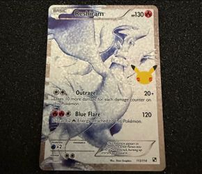 Reshiram 113/114 Pokémon Card 25th Anniversary Holo