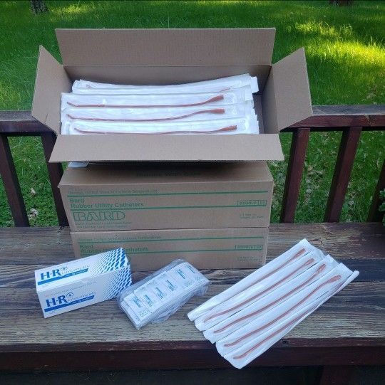 BARD Bardia®Coude Olive Tip Urethral Catheter Funnel End 16" & Jelly