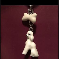 POODLE DOG KEYCHAINS NEW