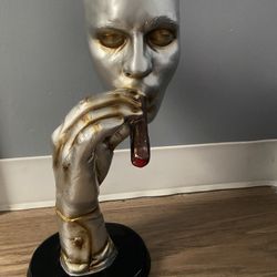Smoking Cigar Man Figurine Sculpture Statue