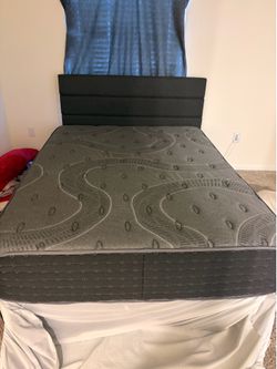 Queen mattress and bed frame
