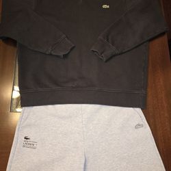 Lacoste Sweatshirt and shorts size Large 