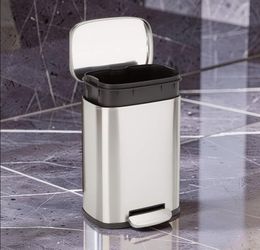 ღ Small Smudge Resistant Rectangular Trash Stainless Steel Step Can