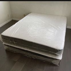 NEW QUEEN SIZE MATTRESS AND BOX SPRING - 2PC 