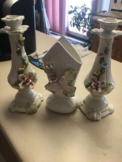 Beautiful candle holders from Italy with vase. Green Bay Wisconsin.