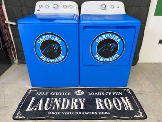 GE Washer Dryer Set – 4.2 Cu Ft + 7.2 Cu Ft Custom Carolina Panthers