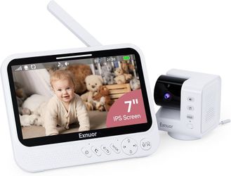 Exnuor Baby Monitor with Camera and Audio, 7" Screen