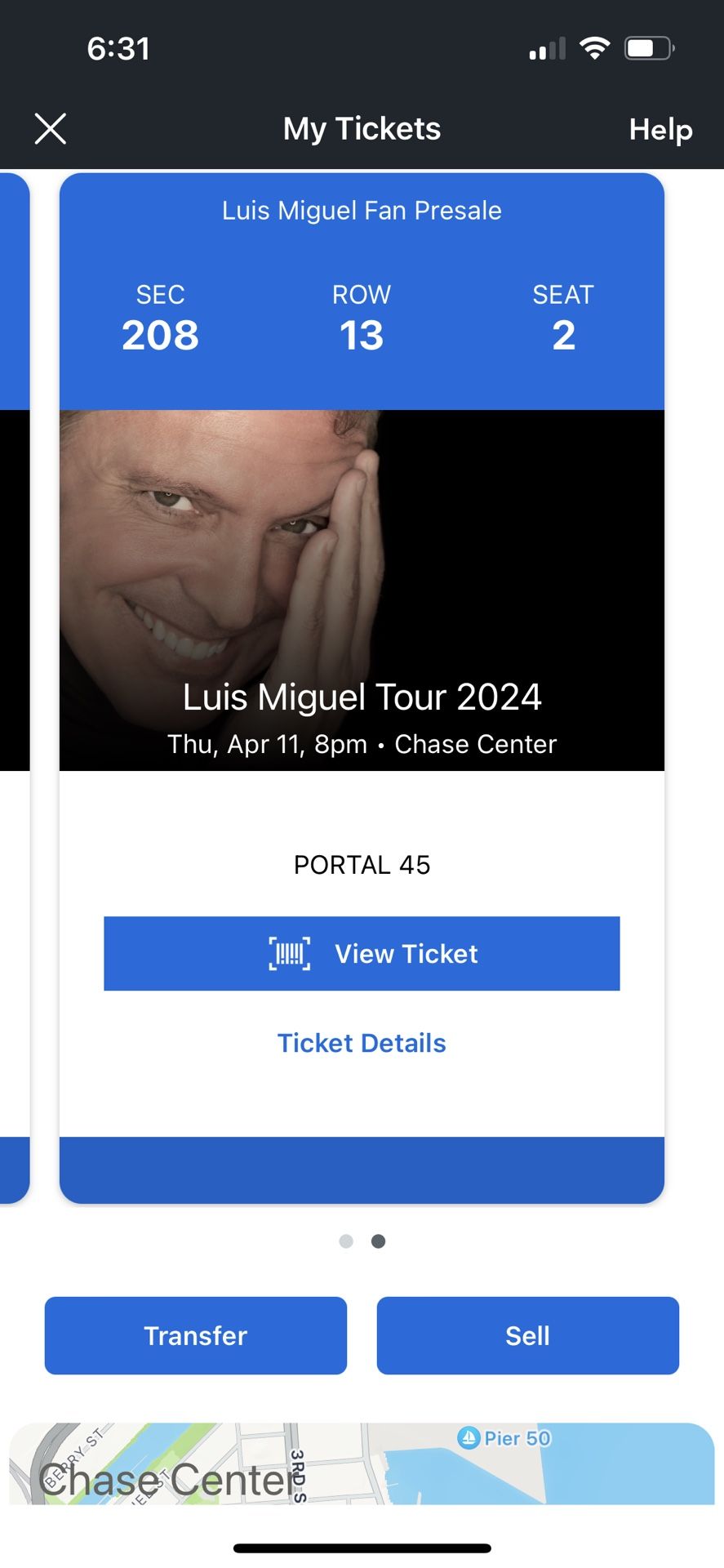 Luis Miguel Chase Center San Francisco 2024