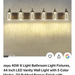 Zeyu 6-Light LED Vanity Fixture – Oil Rubbed Bronze w/ Clear Glass