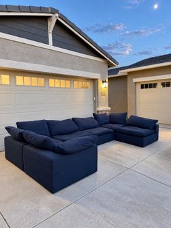 Cloud Couch Sectional Sofa Modular Blue Navy Bobs Furniture