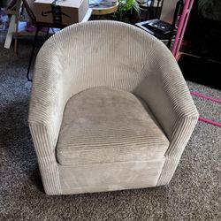 Swivel  Ushape Arm Chair Beige Ivory Couch