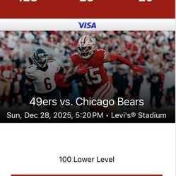49ers vs Chicago bears (Aisle Seat + Free Food + Drinks)  