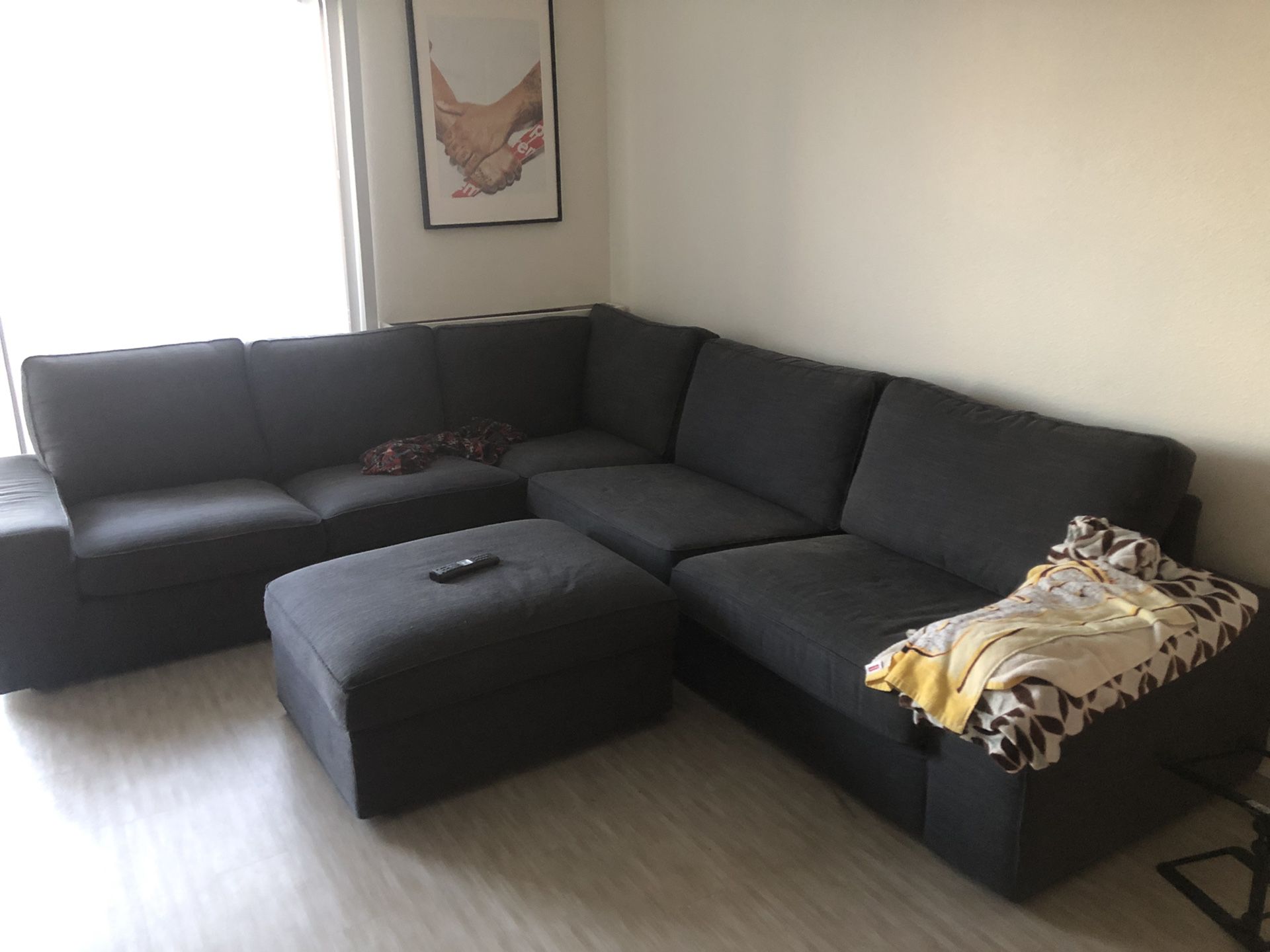 Ikea Sectional Couch with Ottoman
