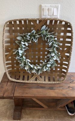 Large tobacco basket farmhouse decor
