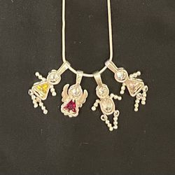 Sterling Silver Birthstone Kids Vintage Necklace Plus FREE Swarovski Elements Necklace & Earring Set! 