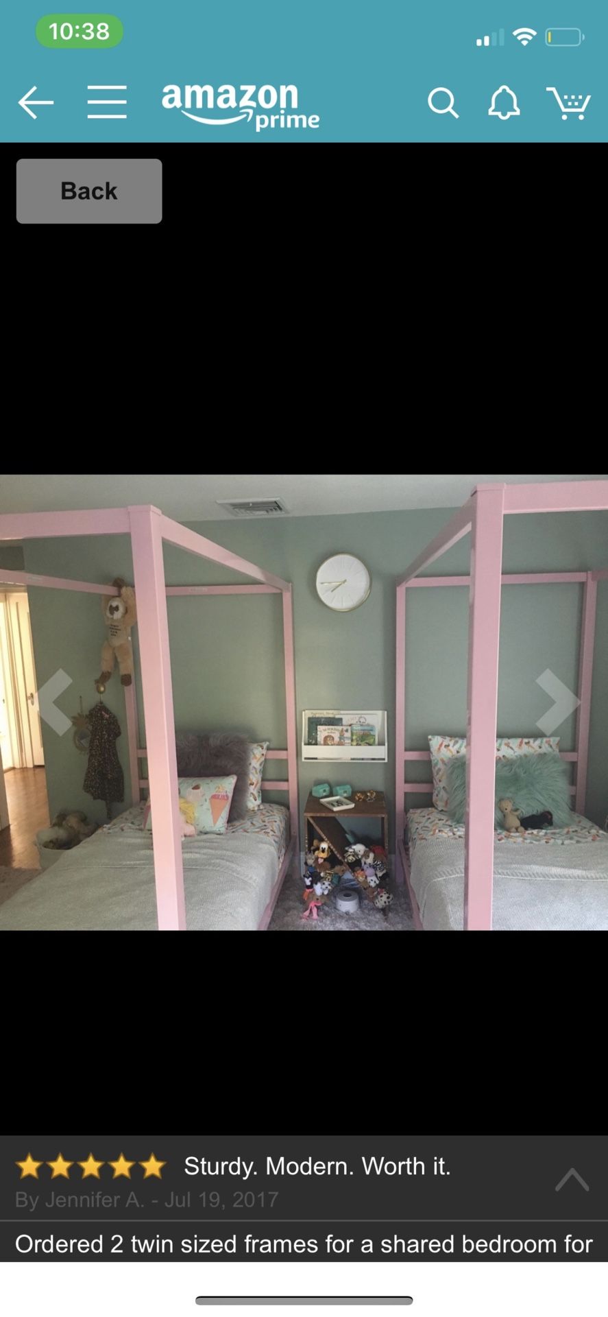 Twin Pink canopy girls bed(ONE BED)