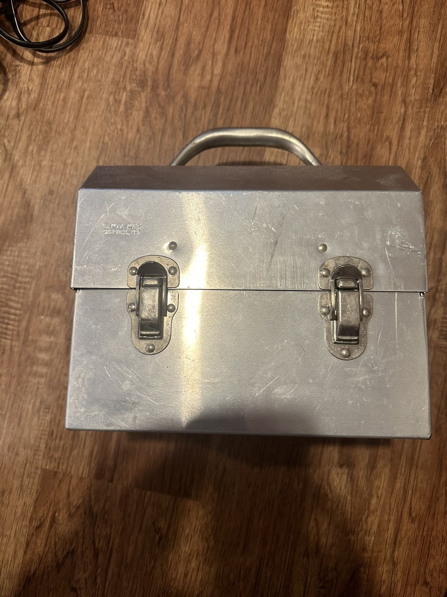 Vintage L. May Mfg Aluminum Miners Lunchbox Pail - Sudbury Ontario Canada