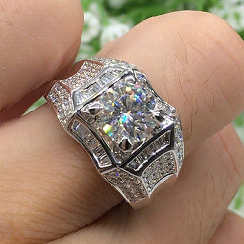 "Unique Shiny Zircon Square Chunky Fashion Wedding Rings for Women, PD644
 
  