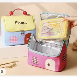 Cute 🏠 House Insulated Lunch Bag - BLUE 