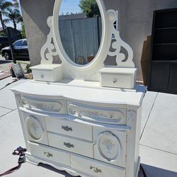 French Provincial Dresser With Mirror 
