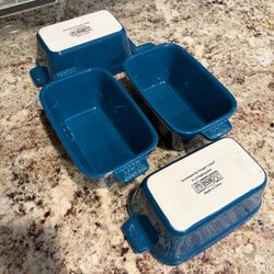 Set of 4 Souper Cubes Stoneware Baking Dish 3”x5”