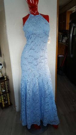 New Blue Lace Gown Dress
