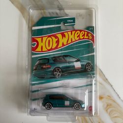 HOT WHEELS ‘92 Honda Civic EG Walmart Exclusive CIVIC SERIES NEW +Protector Case