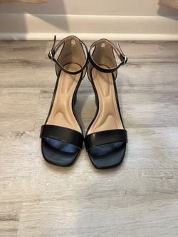 Kelly & Katie Black Ankle Strap Heels