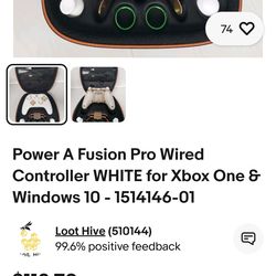 Power A Fusion Pro Wired Controller WHITE for Xbox One & Windows 10 - 1514146-01