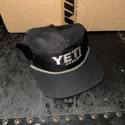 Yeti Coolers Rope Men’s Snapback Hat Black Embroidered Logo