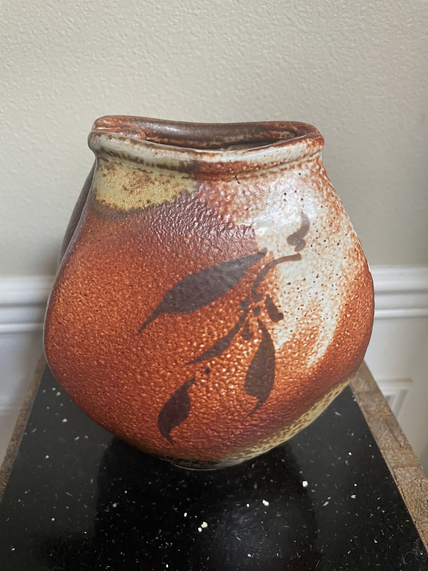 Vintage Pottery Ceramic Vase 8.5” x 6.5”