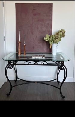 Bombay Company Glass Top Console / Sofa Table – Excellent Condition