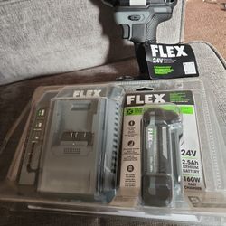FLEX 24V Cordless 1/2 Inch Mid Torque Impact Wrench Battery And Charger 2.0ah 