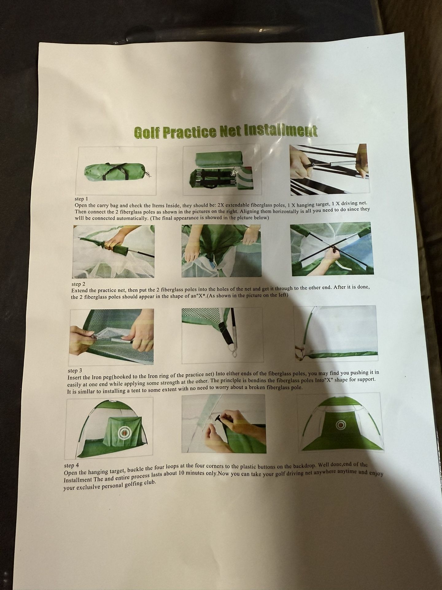 Golf practice net installation