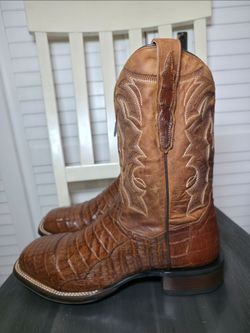 Dan Post Kingsly Caiman Western Boots Broad Square Toe DP4807 Men's Size 10.5 D
