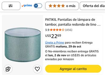 PATIKIL 13” Blue Linen Drum Lamp Shade Round Replacement Lampshade