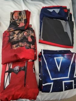 Star Wars Twin Sheet Sets and 2 Star Wars Curtains