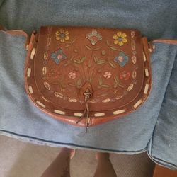 Vintage Etched Leather Purse 