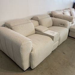 NEW Modern Motion Recliner Sofa Loveseat – Soft Chenille , Storage  & Wireless Charging