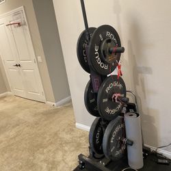 Weighted Plates, Holder For Weights, Bar