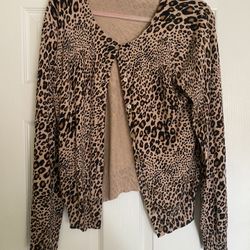 Women’s Cheetah Leopard Button Up Cardigan 