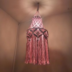 Macrame Pink Lamp 