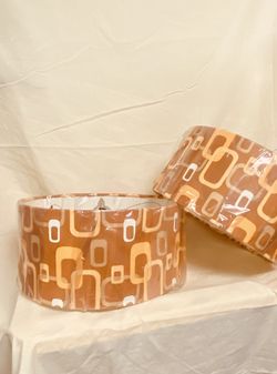 MCM Lamp Shades (two) 16”x8”(dia)