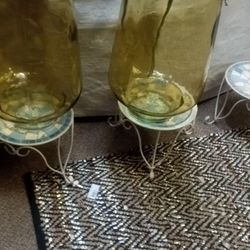 New Recycle Glass Floor Vases Thick And Elegant Made In Portugal High Quality Heavy Duty 50 Each Or 90 For Both 