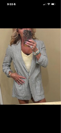 Gray Pinstripe Blazer!