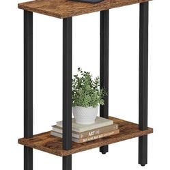 TUTOTAK Small Side Table, Narrow End Table, Skinny Sofa Table, Slim Nightstand, Couch Table, Living Room, Bed Room, Brown