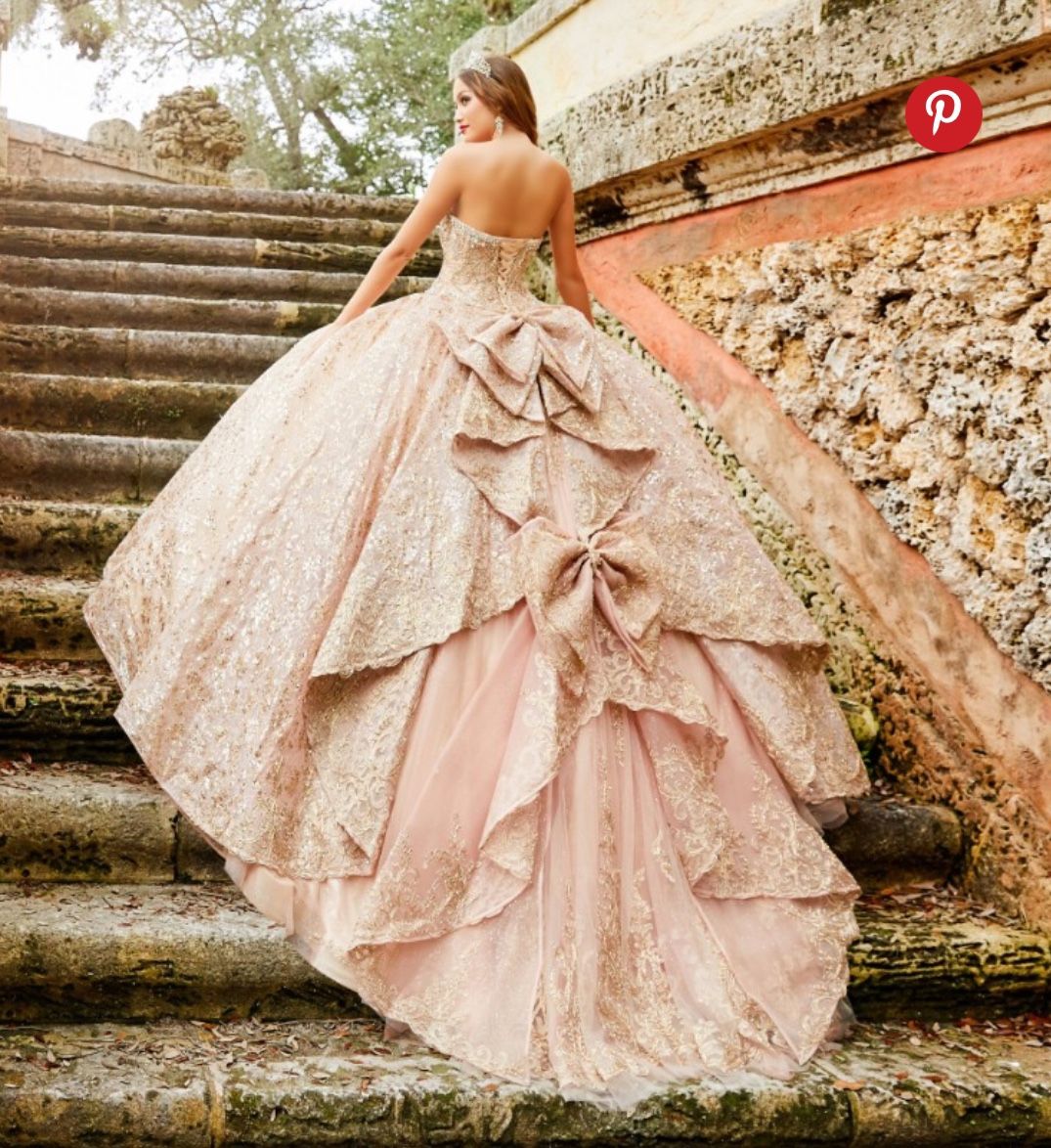 Rose gold Quince Dress By Ariana Vara 