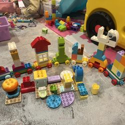 Toy Lego Train Set + 4 Animal Puzzle Sets