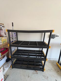 heavy duty plastic shelving-used