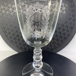 Set of (2) Beautiful Crystal Vintage Betsy Ross Water Goblets  by HOPE GLASS. 